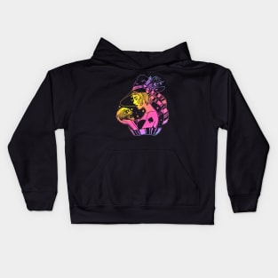 Beautiful witch holding a skull Kids Hoodie